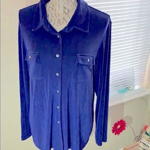 Citiknits slinky ultra soft royal blue shirt L